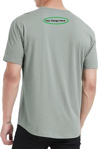 Camiseta de bambú ultra suave de marca personalizada para hombre, Camiseta básica informal de manga corta ligera curva de Bangladesh - Product Image 2