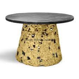 Designer moderne en nid d'abeille rond et élégant et chic avec table basse et table d'appoint en verre au prix de gros de l'Inde - Product Image 6