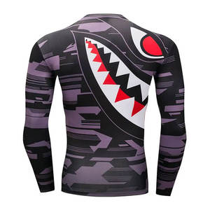 Camisa de compresión de protección solar impresa personalizada para hombre UPF manga larga Rash Guard secado rápido transpirable Spandex/poliéster surf - Product Image 6