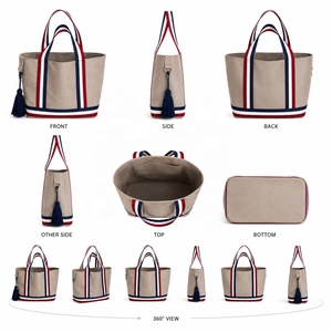 Bolsa de Lona Estilo Preppy de MORGANS INDUSTRIES con Borla de Color Azul Marino y Cierre de Cremallera para Uso Diario y Viajes - Product Image 2