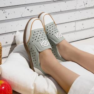 [JSHOE] Zapatos de Mujer de Piel Vacuna con Tacón Bajo de 4 cm, Cómodos y Casuales para Caminar - Product Image 1