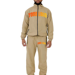 Survêtement en nylon deux pièces personnalisé pour hommes Survêtement en nylon 100% polyester Jogging Fitness Ensemble Survêtement en nylon unisexe pour hommes - Product Image 1