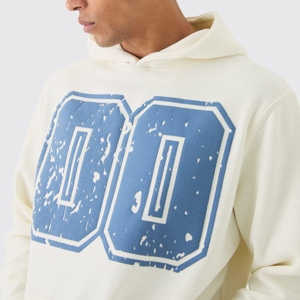 Sudadera con Capucha para Hombre, con Estampado Azul 00, Corte Holgado, Informal, de Algodón Tejido, con Bolsillos, para Otoño - Product Image 6