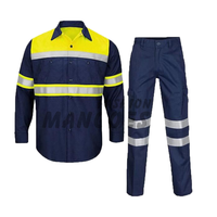 MANGOES FASHION Vêtements de travail unisexes en coton haute visibilité pour adultes - Uniforme de sécurité réfléchissant à manches longues pour les travailleurs du bâtiment