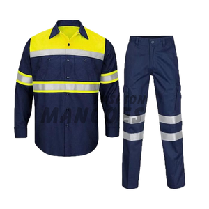 Ropa de Trabajo de Alta Visibilidad de Algodón MANGOES FASHION - Uniforme de Seguridad Reflectante de Manga Larga para Trabajadores de la Construcción y Electricistas - Product Image 1