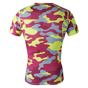 Vente en gros de t-shirts de sport pour hommes à manches courtes, personnalisés, à séchage rapide, respirants, en spandex et nylon, pour MMA, gym, fitness, OEM - Product Image 2