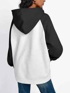 Sweat à capuche ample et confortable en tissu doux pour femmes, 100% polyester, léger, respirant, logo personnalisé - Product Image 5