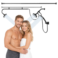 Système de douche double noir mat pour couple, ensemble de douches pluie doubles avec douchette à main