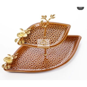 Présentoir de collection fait main pour ustensiles de cuisson et pâtisserie et étagère à gâteaux avec bordure de couleur dorée - Product Image 5