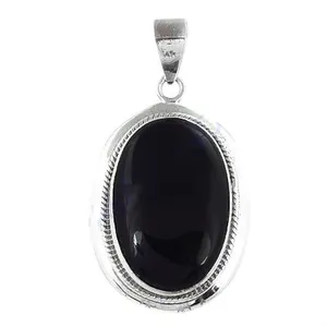 Collier Pendentif Géométrique en Argent 925 et Onyx Noir pour Femme, Chaîne Maille Forçat Plaqué Rhodium, Style Original Certifié pour Usage Quotidien - Product Image 3