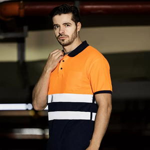 <b>Hi</b> <b>Vis</b> Short Sleeve Polo <b>Shirt</b> Men Custom Logo Reflective Safety Clothing Mesh Feature Security Work Reflective Vest/<b>T</b> <b>Shirts</b> - Product Image 3