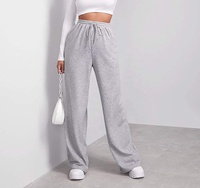 Pantalons de survêtement amples à cordon de serrage pour femmes, couleur unie, jambes droites, pantalons de survêtement surdimensionnés