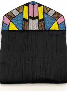 Bolso de Mano Tipo Clutch con Cuentas de Semillas de Lujo, Colorido con Múltiples Rayas, con Cuentas de Cristal Bordadas a Mano y Cadena Desmontable - Product Image 2