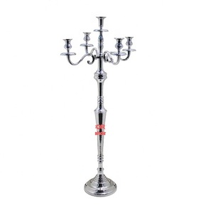 Elegant <b>Silver</b> Plated Tall Candelabra Home Decor Design Nickel Plated Handmade <b>Candlestick</b> Pillar Holder for Wedding Centerpiece - Product Image 1