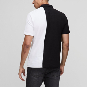 Alta calidad 100% algodón hombres para Polos logotipo bordado personalizado ropa informal bloque de color 2 botones camisetas patrón impreso - Product Image 3