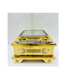 Nuevo Juego de Recipientes para Buffet de Acero Inoxidable de Lujo con Diseño Art Deco, Calentador de Alimentos, Servidor Dorado y Plateado - Product Image 3