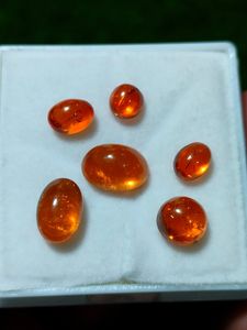 พลอยโกเมนธรรมชาติทรงหลังเบี้ยรูปทรงโกเมนสำหรับทำเครื่องประดับโกเมนสีส้ม - Product Image 4