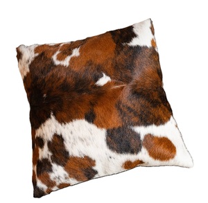 Housse de coussin carrée en cuir de vachette marron foncé fabriquée à la main techniques de Patchwork pour la maison hôtel ou hôpital pour le marché d'exportation - Product Image 4