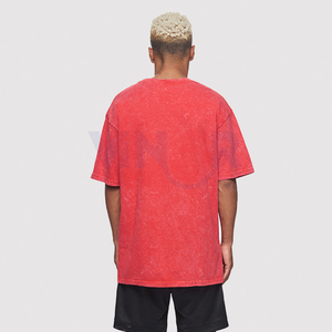 เสื้อยืดผ้าฝ้าย100% แอซิดไซส์ใหญ่ป้องกันริ้วรอยพิมพ์ลายวินเทจระบายไหล่ได้ตามต้องการ - Product Image 5