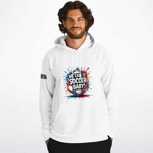 Sudadera con Capucha Deportiva Tejida con Diseño Vibrante de Balón de Fútbol con Efecto de Salpicaduras de Pintura - Product Image 1