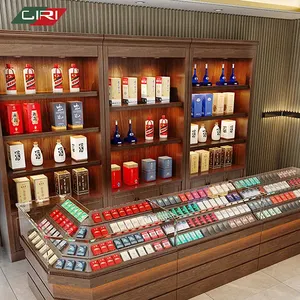 CIRI Retail Display Showcase kaca besar lemari tembakau rak rokok tampilan selubung untuk toko asap ritel