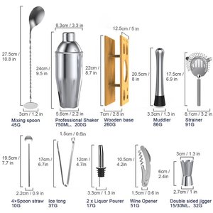 Ensemble d'outils de barman en acier inoxydable de haute qualité pour les bars à domicile - Product Image 3