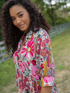 Vestido Largo de Playa Estilo Bohemio con Estampado Floral Vintage 2024, Estilo Natural Modesto, Manga Larga, Primavera Verano, Sexy, Étnico, con Borlas Digitales - Product Image 2