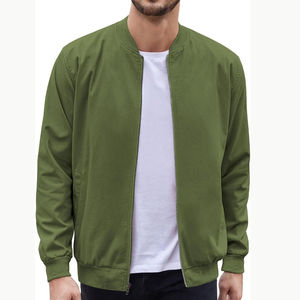 Chaqueta Bomber de alta calidad 2024 con estampado de logotipo personalizado, nuevo diseño, chaqueta Bomber ligera con cremallera para hombres con manga larga - Product Image 1