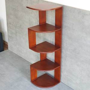 Estantería de Esquina de Madera de Caucho KGT68014 32x32x120cm Tipo Vertical para Sala de Estar - Product Image 4