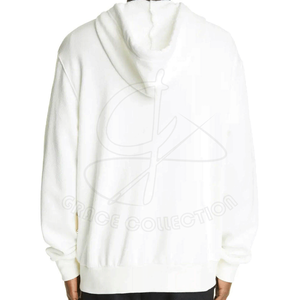 Sweats à capuche blancs pour hommes avec conception personnalisée Full Double Two Way Zipper Fashionable Autumn Plain Dyed Technique - Product Image 3