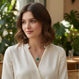 925 Sterling Silver Turquoise Hamsa Main Hébreu Juif Bijoux Pendentif Collier Judaïsme Judaica - Product Image 4