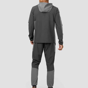 ชุดวอร์มผู้ชายแบบมีฮู้ด ดีไซน์สั่งทำพิเศษจากโรงงาน (OEM)  ผลิตจากผ้าไนลอนน้ำหนักเบา ชุดออกกำลังกาย ชุดลำลอง - Product Image 3