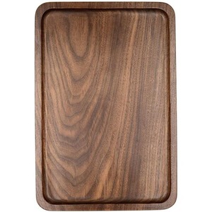 Plateau de service en bois à prix abordable avec poignée en cuir et forme ronde pour servir des boissons et des collations au petit-déjeuner - Product Image 6