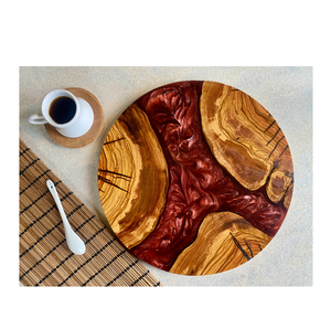 Planche à découper en résine noire et bois gravé naturel organique totalement cuisine bois hacher grande planche à fromage rectangulaire - Product Image 3