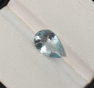 Piedra preciosa de Aguamarina natural en forma de pera de Brasil 9.5X6.5X3.5mm Piedra preciosa suelta para joyería Piedra preciosa de corte de pera facetada - Product Image 3