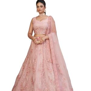 Dernier créateur de haute qualité Georgatte fil à broder séquence Saree robe pakistanaise Lehnaga Choli robe adultes en soie - Product Image 1