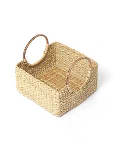 Panier de rangement de cuisine pliable en jute et coton, écologique, noir et blanc, pour fruits - Product Image 3