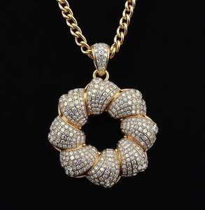 Moissanite Donut Cercle Pendentif Collier Hip Hop Glacé Déclaration Bijoux Plaqué Or 925 Argent Sterling pour Hommes et Femmes - Product Image 1