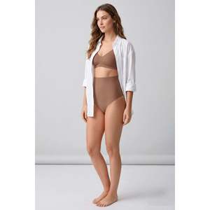 Culotte string taille haute sans coutures - Beige - Beige - Product Image 1