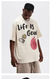 Camiseta de Algodón Casual de Primera Calidad 100% para Hombre, Camiseta Holgada de Estilo Urbano, Impresión de Logotipo Personalizado, Camiseta de Alta Demanda para Hombre - Product Image 2