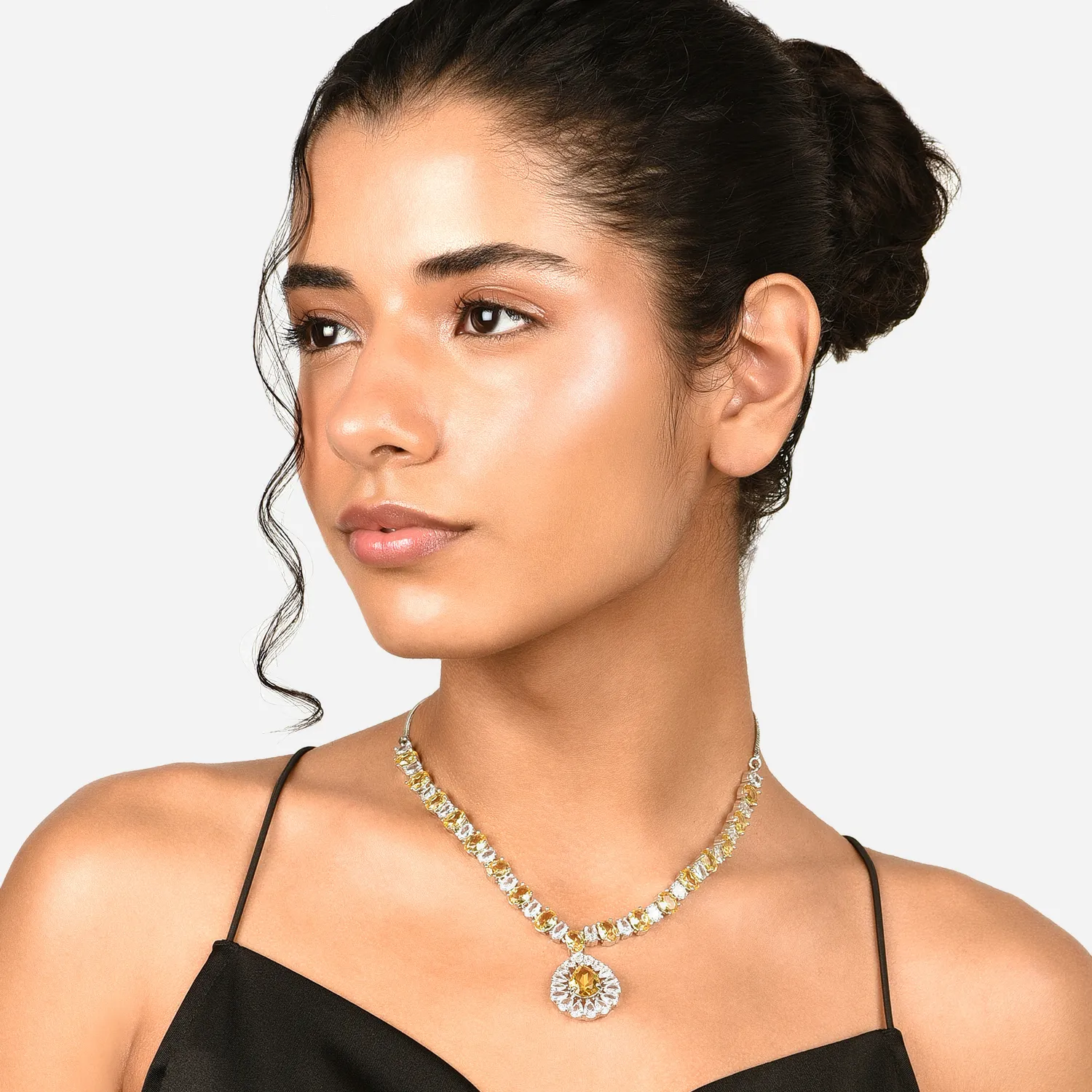 Halskette RTS Versand in AMERICAN DIAMOND für Frauen Party Hochzeit Trend Schmuck für Junior Abschluss ball