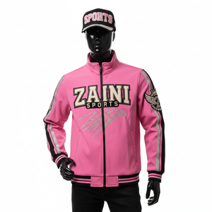 Veste Softshell Premium 300 à 320 GSM Coupe-Vent Chaude Athlétique Panneaux de Couleur Rose Broderie Personnalisée Veste Softshell pour Homme - Product Image 1