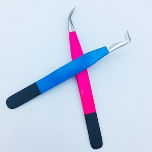 Nouvelle pince à épiler pour extension de cils Double volume incurvé pince à épiler pour extension de cils logo de vison durable - Product Image 3