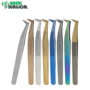 High Quality Diamond <b>Grip</b> Surgical Lash Extension Tweezers with Precision 90 Degree Anti Static Curved Tip By Hasni Surgical - Product Image 4