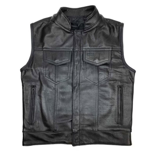 Design personnalisé hommes Vintage en cuir véritable broderie à la main écologique sans manches gilet respirant décontracté vêtements d'extérieur hiver - Product Image 1