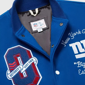 Chaqueta universitaria formal personalizada de calidad superior para hombre, cuello levantado, estilo Letterman, mangas de algodón delanteras - Product Image 6