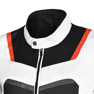 Men's White/Black Cordura Waterproof CE Armoured Textile Motorcycle Jackets Adventuring Windproof Black Motorbike Jacket For Men - Product Image 3