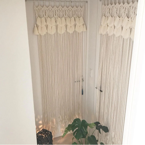 Angels Wing Macrame <b>Wall</b> Curtain Bohemian-Style Rattan Handicraft Vertical <b>Framed</b> Pattern for Living Room Decor - Product Image 2