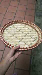 ตะกร้าไม้ไผ่ทรงกลมสำหรับตกแต่งสไตล์วินเทจถาดหวายแฮนด์เมดราคาน่าสนใจ - Product Image 5