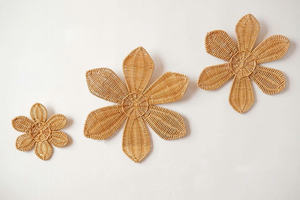 Large Rattan Flower Wall Hook Natural Handmade Wicker Wall Decoration for Entryway <b>Kids</b> <b>Room</b> & Rustic Home Interior OEM ODM - Product Image 3